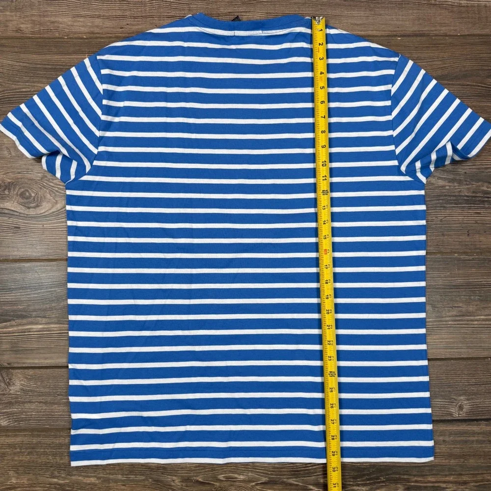 Polo Ralph Lauren Mens Large T-Shirt Blue White Striped Classic Fit NWT